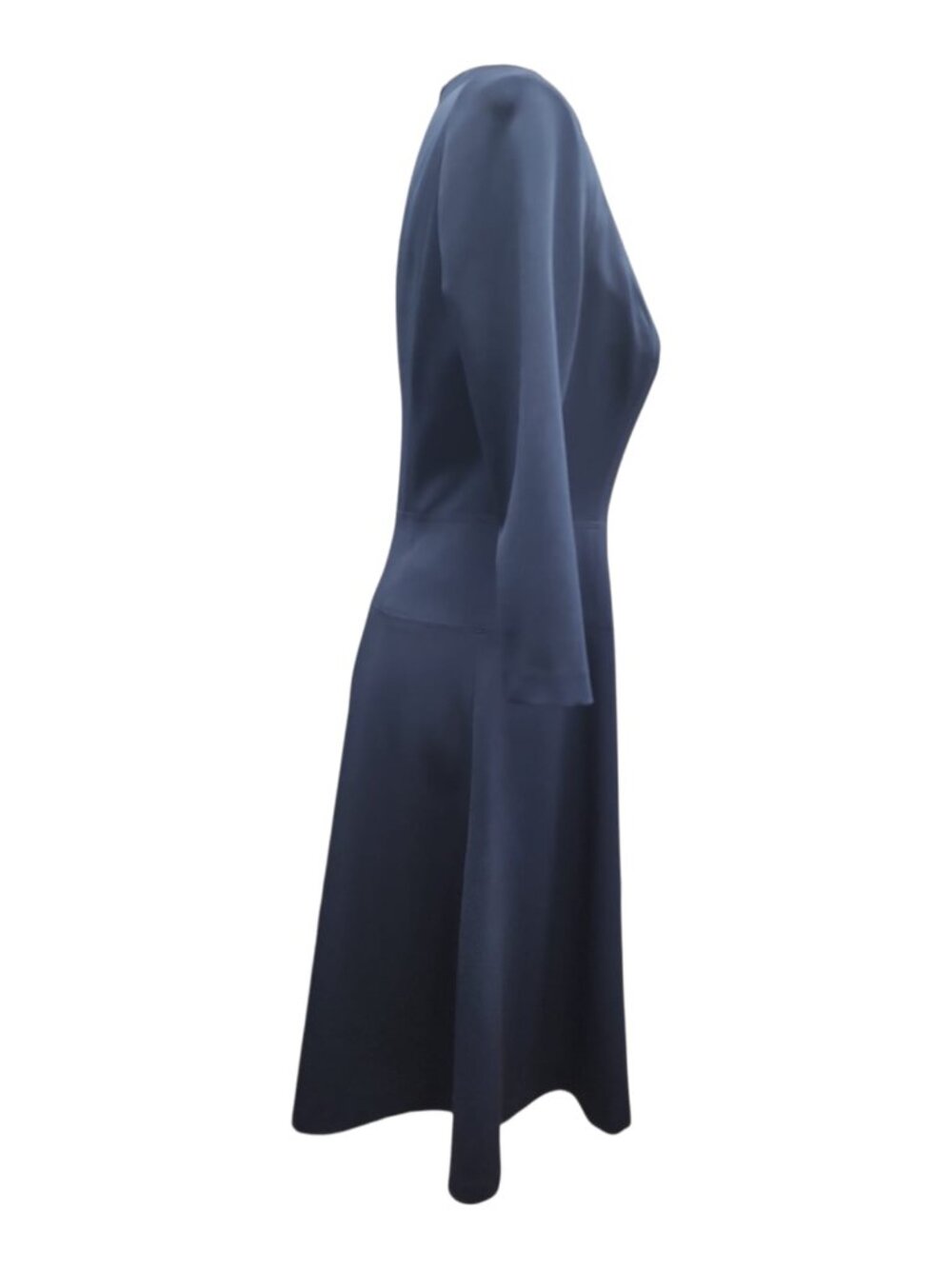 Quiet Luxury Anne Klein Navy Fit Flare Square Neck Dress 3/4 Sleeve Size 2 - Picture 11 of 16